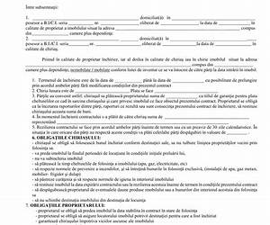 Contract de închiriere Contract de închiriere